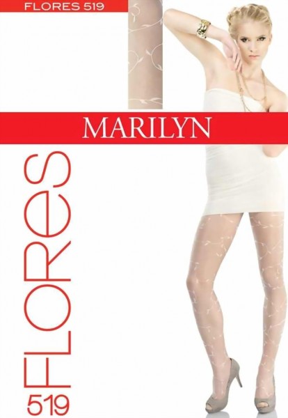 Marilyn - Elegant floral patterned tights Flores, 20 DEN