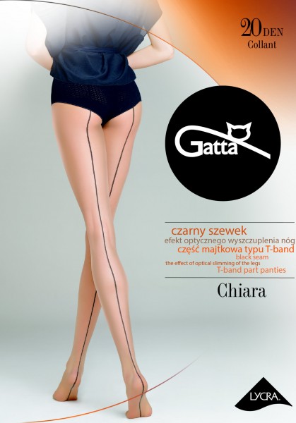 Gatta Chiara 05 - Collant transparent avec couture