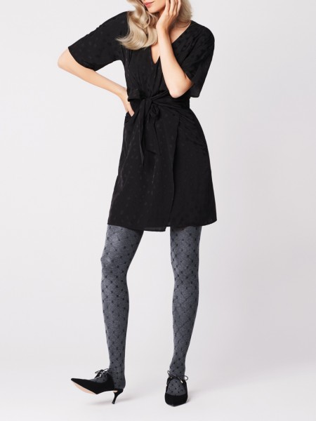 Fiore - Opaque tights with diamond pattern and marled look