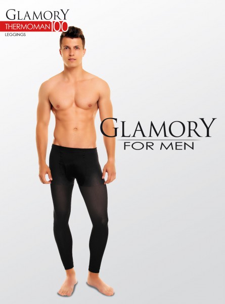 Glamory Thermoman - 100 denier opaque plus size leggings for men