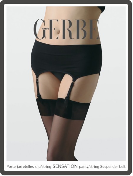 Gerbe - Satiny suspender belt with built in panty Sensation