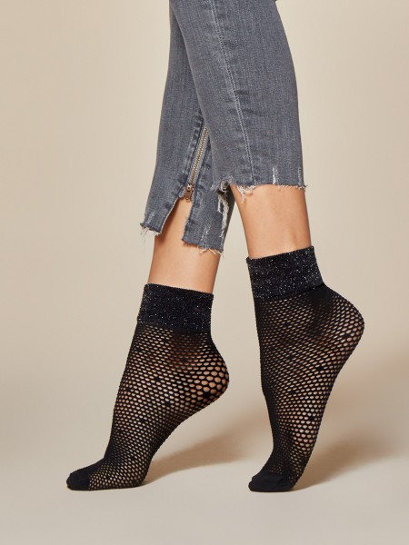 Fiore Puntini - Fishnet polka dot socks