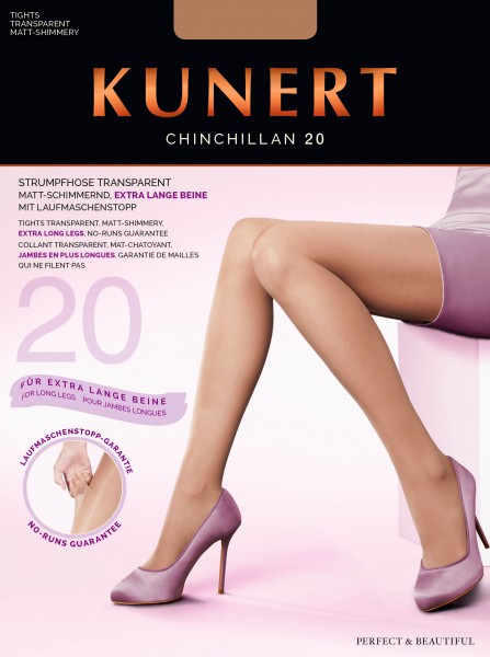 Kunert Chinchillan 20 - Collant transparent, mat-chatoyant, jambes en plus longues