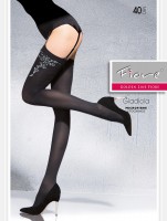Fiore - Semi-opaque stockings with subtle floral pattern Gladiola 40 denier Fiore - Semi-opaque stockings with subtle floral pattern Gladiola 40 denier