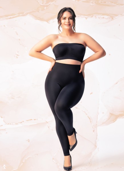 GIULIA - Slät heltäckande plus size legging i microfiber