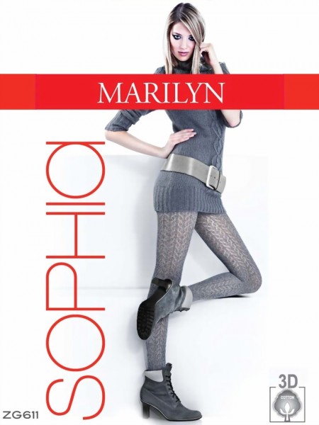 Marilyn - Patterned fishnet tights with cotton Sophia, 120 DEN