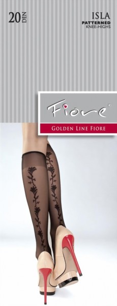 Fiore - Beautiful floral pattern knee highs Isla 20 denier