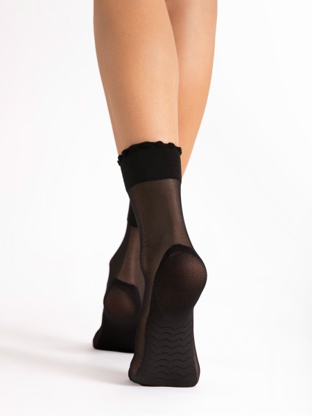 Fiore - 20 denier socks with a prophylactic foot-massage effect and a cute picot edge