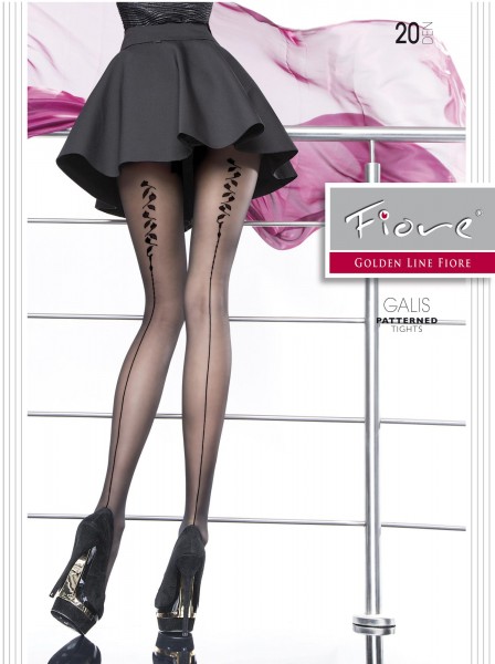 Fiore - Sensuous back seam pattern tights 20 DEN