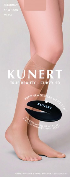 Kunert True Beauty Curvy 20 - Wide fit knee highs