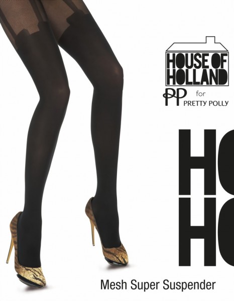 House of Holland for Pretty Polly - Mesh Super Suspender Tights