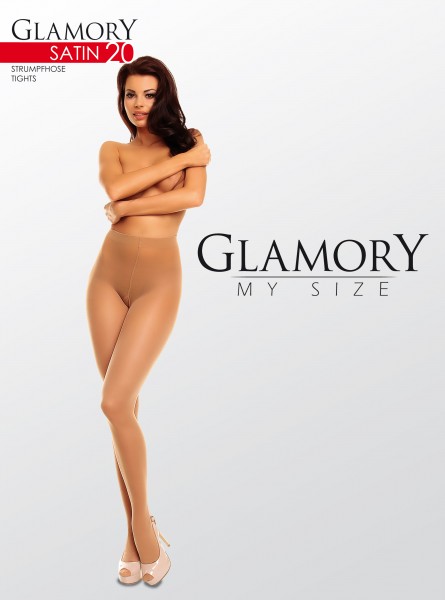 Glamory Satin 20 Size Plus - Collant transparent brillant