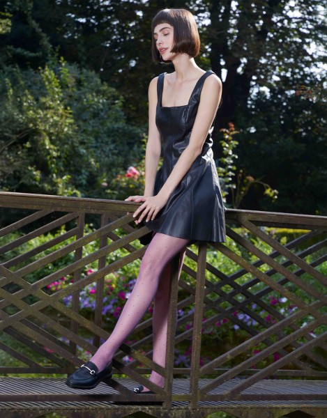 Cette - 20 denier polka dot pattern tights made from high-quality, eco-friendly yarns