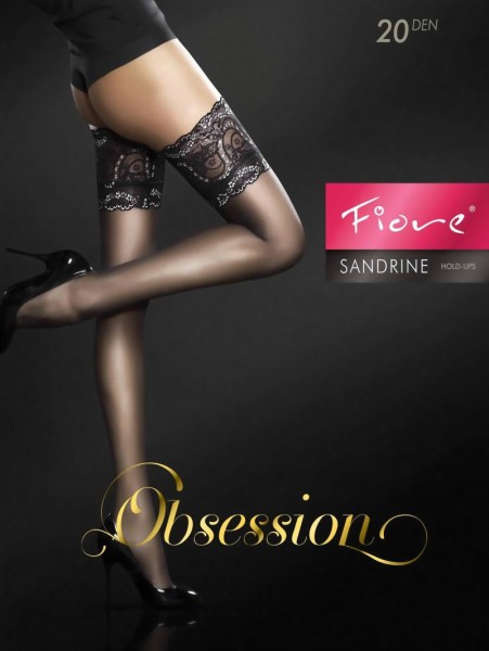 Fiore - Hold ups with beautiful decorative lace top Sandrine 20 denier
