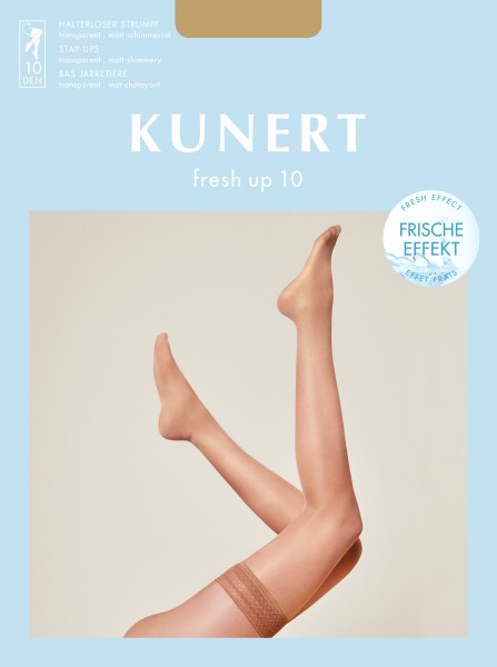 Kunert Fresh Up 10 - Bas jarretière transparent, mat-chatoyant