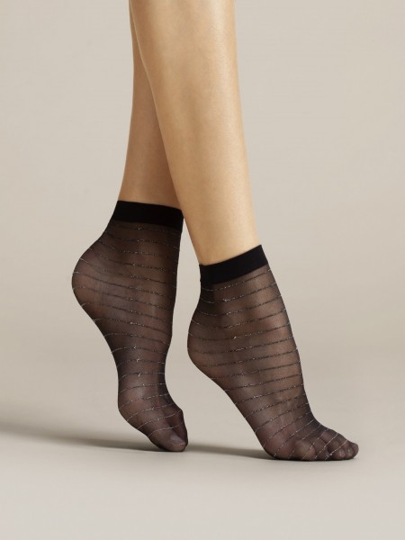 Fiore - Chaussettes avec de délicates rayures en lurex