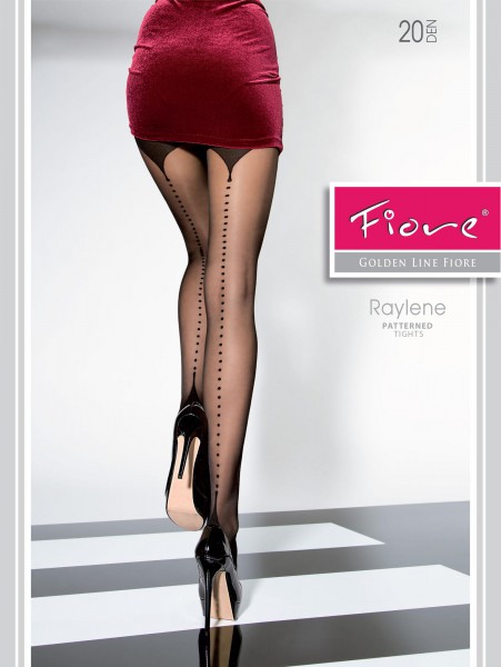 Fiore - 20 denier sensuous back seam pattern tights Raylene