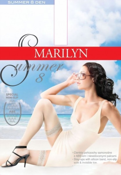 Marilyn - Non-slip summer hold ups Summer, 8 DEN