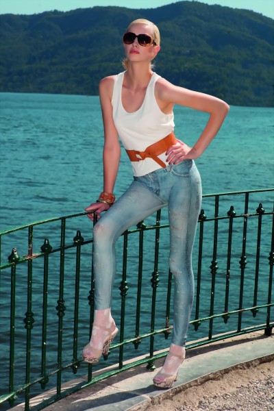 Trasparenze - Stylish "worn-out"-look jeggings Vintage
