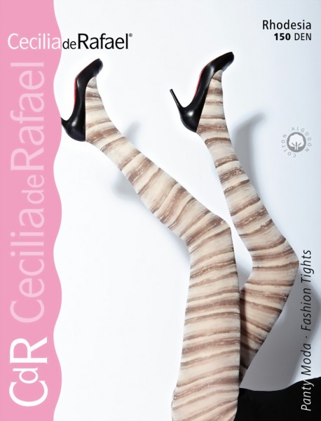 Cecilia de Rafael - Trendy opaque striped tights Rhodesia 150 DEN
