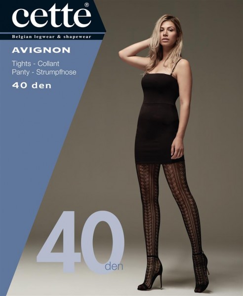 Cette Size Plus Collection Avignon - Soft, openwork pattern tights with cotton