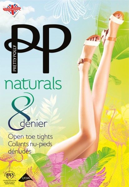 Pretty Polly Naturals 8 denier Open Toe - Collant avec ouverture en bout de pied