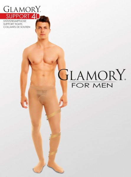 Glamory Support - 40 denier semi-opaque support tights for men
