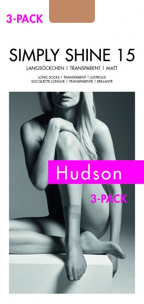 Hudson Simply Shine 15 - Transparent and lustrous long socks - 3-Pack!