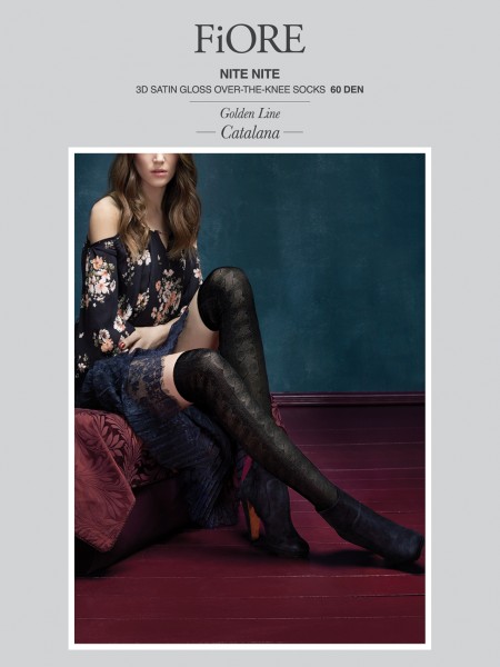 Fiore Nite Nite - 60 denier satin gloss over the knee socks