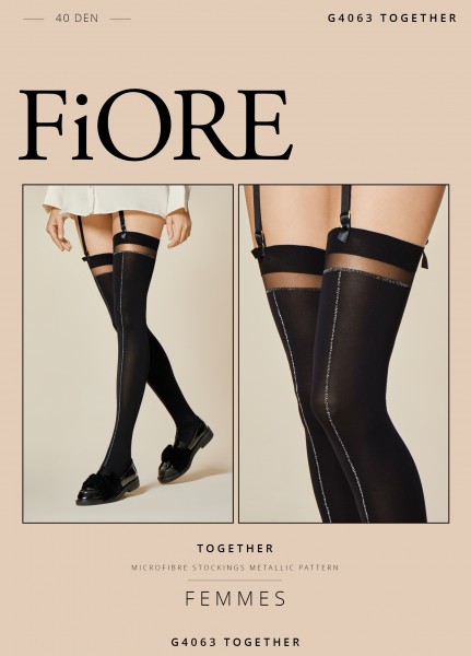 Fiore Together - Opaque stockings with shimmery stripe pattern