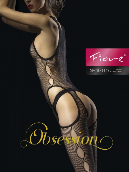 Fiore Secreto - Bodystocking résille avec découpes sophistiquées